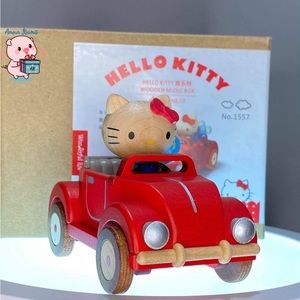 Sanrio Hello Kitty Wood  Red car Music Box